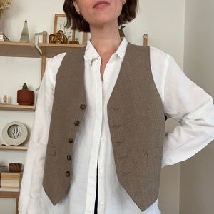 *last chance - make an offer* Tan Wool Vest Size S/M